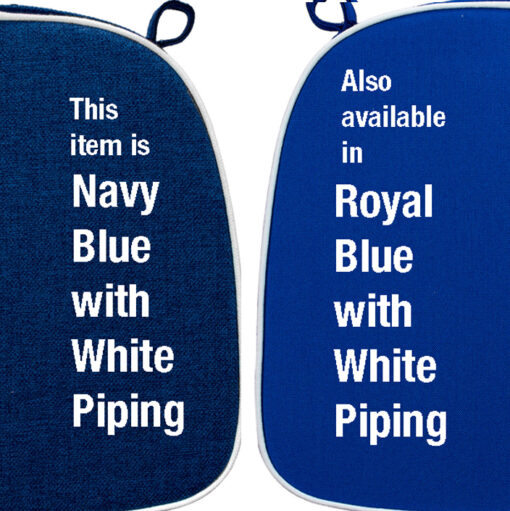 Navy Blue with White Piping plus Royal Blue with White Piping