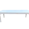 White Distressed Foot (96″ x 40″) Farm Table, Rectangle, Thin Fluted Leg TFARMRT9640-WHITEDIS-T-LEG-AX-T