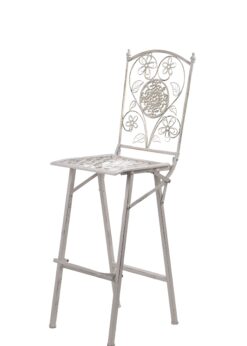 White Barcelona Bistro Barstool with Square Seat and Back by Chivari BBBMW-AX-T