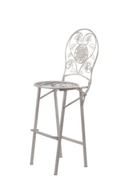 White Barcelona Bistro Barstool with Round Seat and Back BBBMRW-AX-T