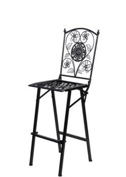 Black Barcelona Bistro Barstool with Square Seat and Back BBBMB-AX-T