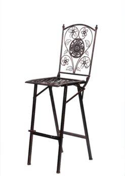 Bronze Barcelona Bistro Barstool with Square Seat and Back by Chivari BBBMBR-AX-T