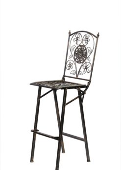 Bronze Barcelona Bistro Barstool with Square Seat and Back by Chivari BBBMBR-AX-T