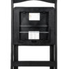 Black WoodGrain Resin Folding Chair with Black Vinyl Seat CFRBB-A