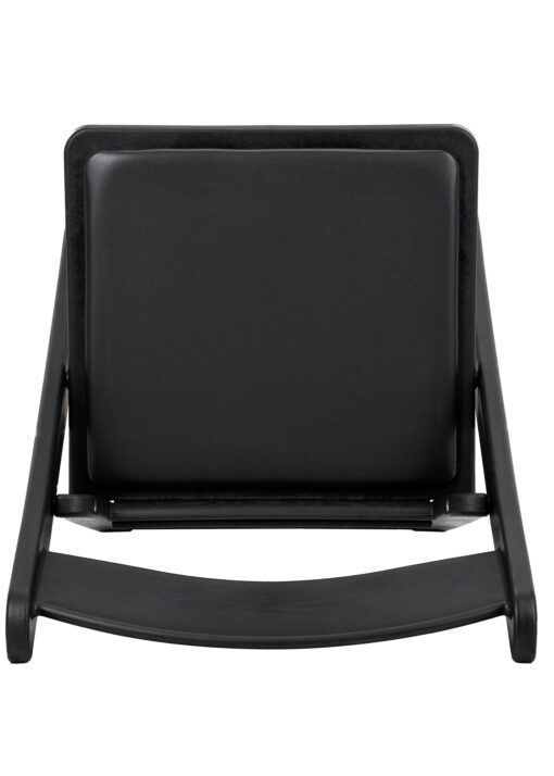 Black WoodGrain Resin Folding Chair with Black Vinyl Seat CFRBB-A