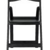 Black WoodGrain Resin Folding Chair with Black Vinyl Seat CFRBB-A