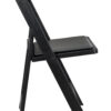 Black WoodGrain Resin Folding Chair with Black Vinyl Seat CFRBB-A