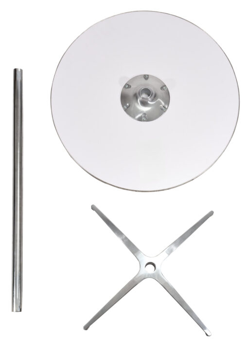 Cocktail Kit – 32″ ROUND Top, Stainless Steel 42″ Pole, Coupler, Base, 6 Screws, (No 30″ Pole) (A Series) TKITRD32SS-AX-T